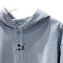 Puma 舒適純棉連帽套頭衫針織休閒衛衣情侶款運動衫 - 藍色 - 查看 4