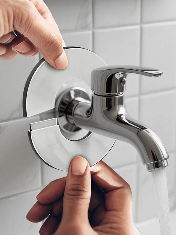 1/3/5 piezas Cubiertas decorativas de acero inoxidable para grifos, salidas de agua caliente y gas - Durables, fácil ensamblaje, diseño redondo
