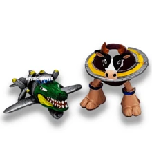 Vaca Saturno Tung Sahur Bombardino 4 Figuras Brainrot - Morado - Ver 2