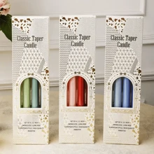 4 pièces/. 40 couleurs, bougies sur tiges de 30 cm de forme de branche pour mariage et banquet, style européen, longues, colorées, sans odeur et sans fumée, lot de quatre