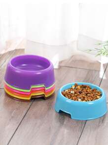 4pcs Pet Plastic Bowl, Puppy Plastic Dog Bowl, Reusable Hamster, Dog Food Bowl, Cat, Kitten, Feeding Water, Pet Birthday Holiday Party Supplies Multiple Colors Optional