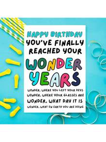 1Pc Funny Birthday Card With Red Envelope Humorous Greeting Card For 40th, 50th, 60th, 70th Birthday Celebrations Playful Design, Colorful Text, Birthday Party Suppliesschool Supplies,Back To School