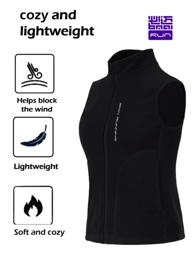  1 Piece BMAI Women's New Version Sport Fleece Vest Jacket For Autumn/Winter Running, Lightweight Top, Suitable For Running, Cycling, Fitness, Hiking, And Various Other Sports.