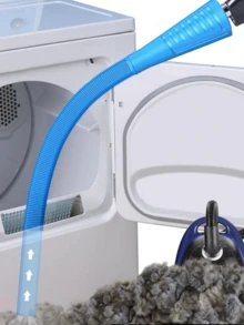 1pc Dryer Lint Vacuum Attachments, Flexible Vacuum Extension Hose - Third Generation, Extendable, Ideal For Hard-To-Reach Areas, Durable Plastic Material, Blue And Gray, Vacuum Cleaner Accessory/Vacuum Cleaner Attachment/|Durable Plastic Hose, Vacuum Cleaner Accessories - Blue - View 2