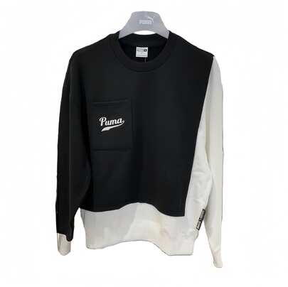 Puma 二合一圆领针织透气宽松套头衫，运动服时尚舒适户外健身跑步休闲情侣装卫衣