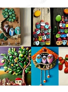 20PCS/50pcs/100pc Rocks For Painting In Bulk, 1-3cm Medium To Large Painting Rocks, Flat And Smooth Natural River Rocks, Cheap Painting Rocks Gifts For Arts, Crafts, Adult Family Time, Kids Gifts, Parent-Child Activities