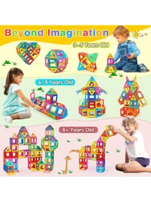 20-119pcs Children Magnetic Building Blocks, STEM Magnetic Tiles Sensory Toys, Suitable For Boys And Girls, Promote Brain Development, Preschool Educational Toys, Magnetic Blocks, Toys, Early Learning Toys, Children Games, Magnetic Blocks Toy Gift, Birthday Gift, Surprise, Preschool Toys - Multicolor - View 6