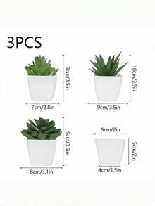 Nordic Minimalist Artificial Plants Set Of 6 With Ceramic Pots - Real Touch Faux Greenery For Desk/Shelf Decor, Low Maintenance Office & Home Styling (Ready-To-Display) - Multicolor - View 15