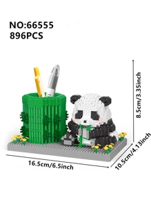 1 pieza Soporte para bolígrafos de bloques de construcción con diseño de Capibara/Panda, Modelo de bloques de construcción creativos y educativos, Organizador multiusos para oficina y belleza, Regalo de cumpleaños perfecto