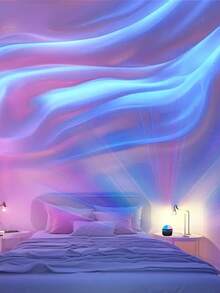 RGB LED Northern Lights Projector, Bedroom Night Light With Remote Control, USB Plug-In, Suitable For Room Decor Lighting, Christmas, Halloween, Valentine's Day, Camping, Wedding Ambiance Decoration - Multicolor - View 2