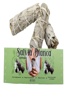 Set 3 piezas incienso salvia blanca varas 10cm largo aromaterapia purificador ambiente relajante espiritual calidad premium - Blanco - Ver 1