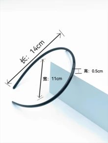 5pcs/Pack Solid Color Casual PC (Polycarbonate) Matte Black Thin Headband, Minimalist & Elegant DIY Hair Accessory, Hair Band, Hair Hoop