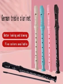 1pc 8-Hole Vertical Flute, ABS Material Beginner German Style High Pitch Professional Performance Instrument, Student Practice 8-Hole Vertical Flute With Cleaning Rod - Multicolor - View 3