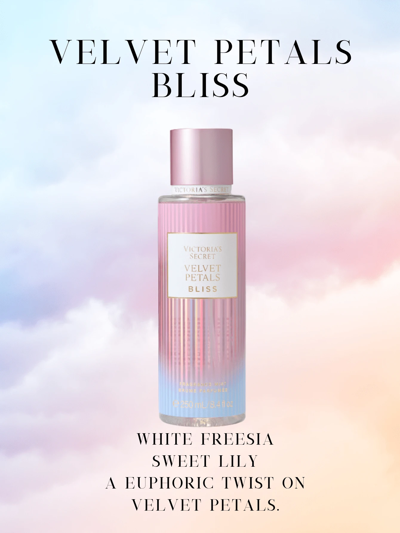 Victoria's Secret VS Body Mist Fine Fragrances Pink Perfume Bombshell Sexy - Velvet Petals Bliss - View 1