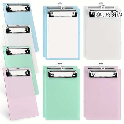 1Pc Mini Clipboard, Available In Various Colors, Made Of Durable Plastic, With A Notepad-Sized Pocket Clipboard, Suitable For Taking Notes, 4.7 X 7 Inches - Suitable For A6 Paper,Back To School,School Supplies