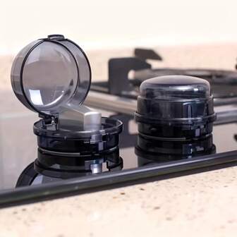 1个耐热燃气灶旋钮盖，安全燃气防护锁，适用于家用厨房炊具配件