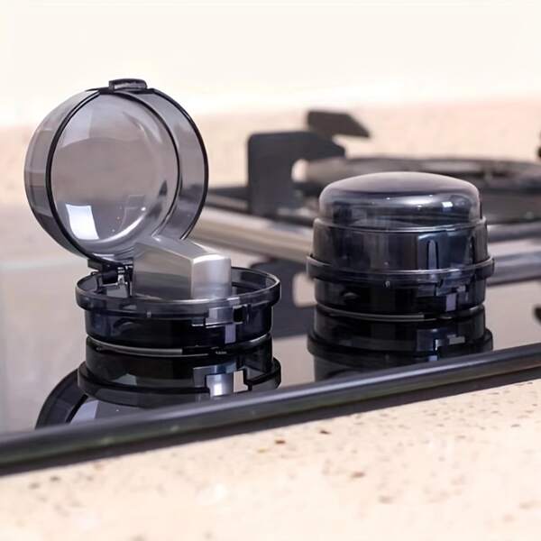 2pcs Gas Stove Knob Cover, Heat Resistant Knob Box, For Cookware User, Gas Shield Protection Lock, For Home Kitchen, Kitchen Supplies, Cookware Accessories