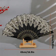 1pc Mother's Day Gift Plastic Fan Gold Stamping European Style Noble And Elegant Summer Small Hand Fan