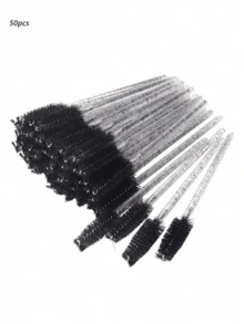 Juego de 600 suministros para extensiones de pestañas, que incluye 200 bobinas de pestañas, 200 pinceles negros para ojos, 200 pinceles de cristal para labios, 200 hisopos de algodón mini, cepillos de rímel y juego de herramientas de maquillaje (multicolor)