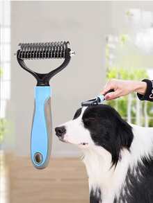 Escova de remoção de pelo e pente desembolador eficaz para cães e gatos - Ferramenta de tosa profissional para remoção de emaranhados e nós - Reduz a queda de pelo e promove um pelo saudável