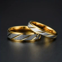 1pc Stainless Steel Couple Rings, Wave Design Engagement/Wedding Rings For Men & Women, Jewelry Gift - Women - View 8