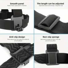 Headband Mount For DJ Osmo Action 4 3 Insta360 Ace Pro Go3 GoPro 12 11 10 9 8 7 AKASO Xiaoyi 4k Sports Camera Accessories