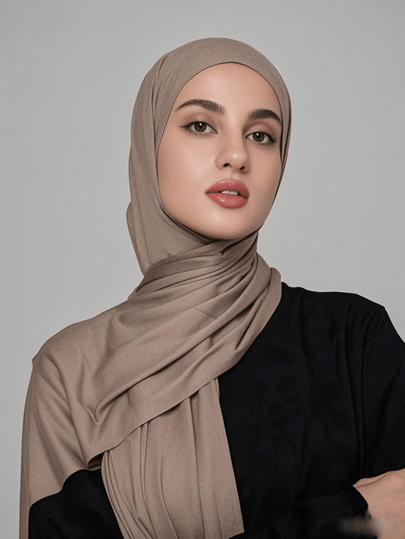 1pc Women Solid Color Hijab, Elegant & Soft Scarf, Versatile Comfortable Head Wrap, Suitable For Daily Wear
