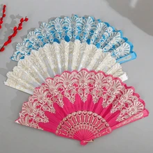 1pc Mother's Day Gift Plastic Fan Gold Stamping European Style Noble And Elegant Summer Small Hand Fan