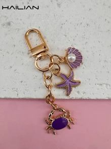 HAILIAN Alloy Bag Pendant, Containing Various Marine Life, Starfish, Fan-Shaped Pearl Shells, Cartoon Crabs. Can Be Used As Bag Pendants, Car Keychains, Or As A Small Gift For Marine Life Enthusiasts, Relatives, Friends And Couples.