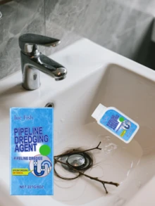 Drain Cleaner Powder - Dissolves And Unclogs Clogged Drains In Sinks, Toilets, And Kitchens. Powerful Grease And Hair Dissolving Formula For Quick And Easy Unclogging. Multi-Purpose Cleaner For Household Plumbing Issues.