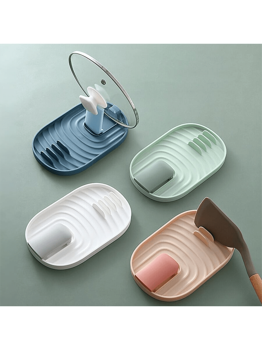 1pc Multi-Color Collapsible Kitchen Organizer Rack Holder For Pot Lids, Utensils, Countertop Storage