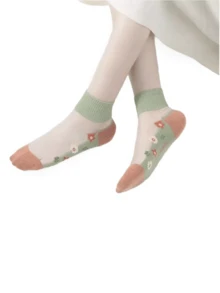 5/10/15 双随机女士薄款透气袜子 - 花卉图案，短款，轻薄面料，轻盈舒适，建议手洗，时尚印花袜，透气材质 - 彩色 - 查看 4
