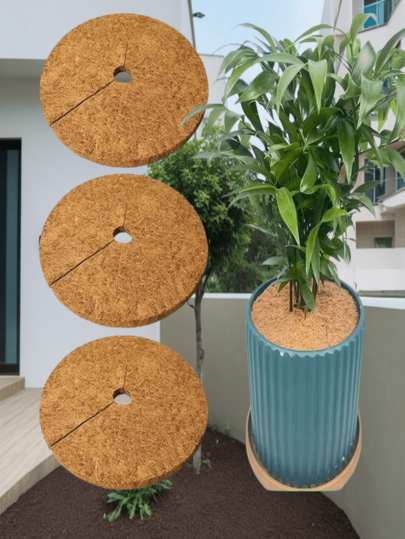 Multi-Size Customizable Coconut Coir Barrier Mats For Pots - Anti-Slip Plastic-Coated Fiber Garden Mats, Anti- Soil Retention For Indoor Outdoor Plants, Direct Factory Supply With Trim-To-Fit Design (30x30cm, 40x40cm, 50x50cm)