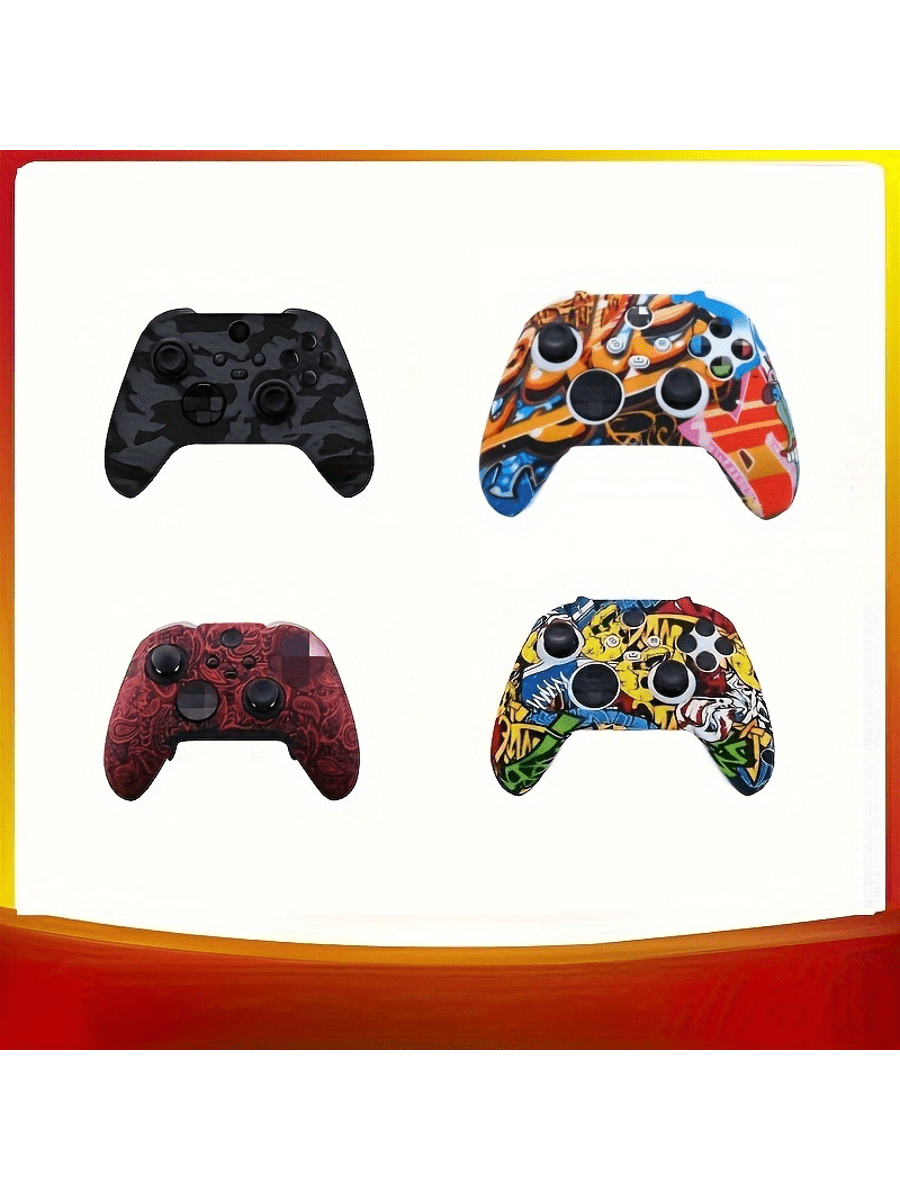 1pc Xbo Series X Controller Silicone Protective Case, XSX Gamepad Cover With Water Transfer Printing, Anti-Slip Anti-Drop Design To Enhance Gaming Experience, Suitable As Friend Or Holiday Gift, Multi-Color Patterns