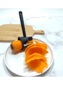 1pc Stainless Steel Creative Spiral Funnel Flower Shaped Cutter Slicer Carving Tool For Cucumber, Carrot