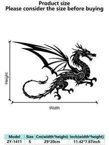 Ferocious Black Metal Dragon Wall Decor - Detailed Mythical Creature Sculpture, Suitable For Indoor/Outdoor Decoration, Fantasy-Style Garden Or Home Decor, Durable And Easy To Clean, Outdoor Wall Decoration | Mystical Decoration | Metal Finish, Dragon Decor