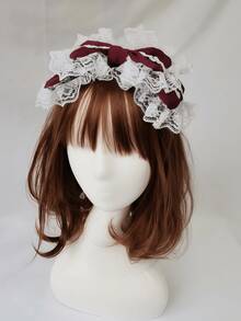 1 件蕾丝蝴蝶结头带，DIY 手工甜美时尚发饰头饰万圣节