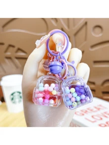 Cartoon Oil Dripping Liquid Quicksand Keychain, Delicate Ornament, Accessory, Decoration, Vending Machine Small Gift