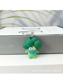 Cartoon Funny Fruit & Vegetable Design Key Chain, Sausage Mouth Cute Vegetable Pendant Bag Charm Accessory