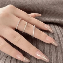 VKHK 1pc Luxury Sparkling Zirconia Stone Embedded Single Ring, Suitable For Women's Daily And Wedding Wear, Gift