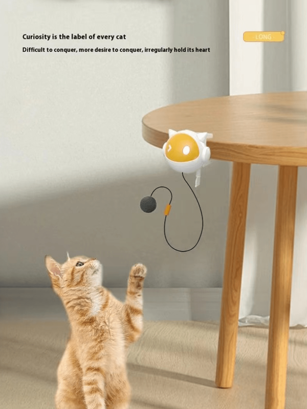 H-Quality Pet Interactive Play Ball, Dynamic Height-Adjustable Ball For Pets, Automatically Extends And Lifts, Automatic Cat Teaser Ball, Fun Entertainment Ball, Easy To Grip, Relieves Boredom, Brings Joy To Cats, Suitable For Cat Owners, Cat Accessory, Smooth Surface For Easy Cleaning, Suitable For Teething Kittens No Battery Delivery Requires Oneself To Prepare 7 Battery2.