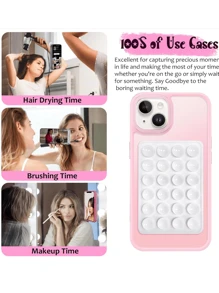 1pc/4pcs Silicone Suction Phone Case Glue Mount | Hands-Free Accessory For Selfies And Videos | Sticks To Windows And Other Surfaces | And Android (Pink)