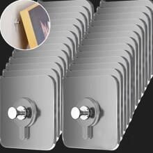 1/5/10/15/20/21/30pcs Self-Adhesive Wall Hooks, No Nail Wall Hanger, Thumb Tack Hooks, No Nail Picture Frames, For Home Use, Indoor Decoration