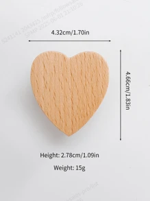 2pcs Heart Shape Wooden Handles - , Bohemian Style Cabinet Furniture Handles, Wooden Handles For Cabinets And Dresser Drawers, Natural Wood Kitchen Cabinet Pulls With Screws