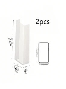 1pc/2pcs Space-Saving Acrylic Bathroom Organizer Racks, Extendable Storage Shelf, Wall-Mounted, No Drilling Required, Thick Adhesive Backing, Suitable For Toiletries And Accessories, White Bathroom Storage And Display Rack