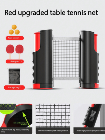 FBSPORT Ping Pong Paddle Set, Portable Table Tennis Set With Retractable Net,Rackets,Balls And Carry Bag For Indoor/Outdoor Games