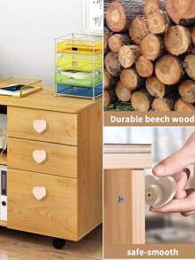 2pcs Heart Shape Wooden Handles - , Bohemian Style Cabinet Furniture Handles, Wooden Handles For Cabinets And Dresser Drawers, Natural Wood Kitchen Cabinet Pulls With Screws