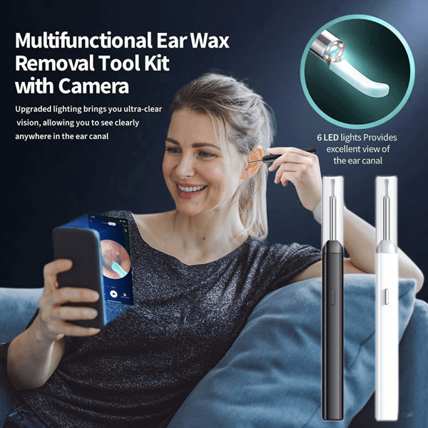 Wireless Visual Ear Digger, Electronic Ear Spoon With Dust Cover,HD Illuminated One Piece Scoop Ear Cleaning, Visual Ear Scooping, Endoscopic Ear Cleaner,Holiday Gifts