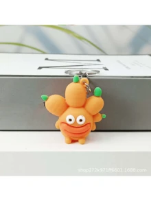 Cartoon Funny Fruit & Vegetable Design Key Chain, Sausage Mouth Cute Vegetable Pendant Bag Charm Accessory