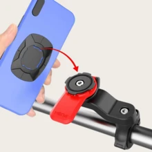 摩托车手机支架，防抖前叉立管自行车手机支架（带减震器），360°旋转自行车车把手机夹，摩托车车把支架，适用于智能手机的摩托车减震器